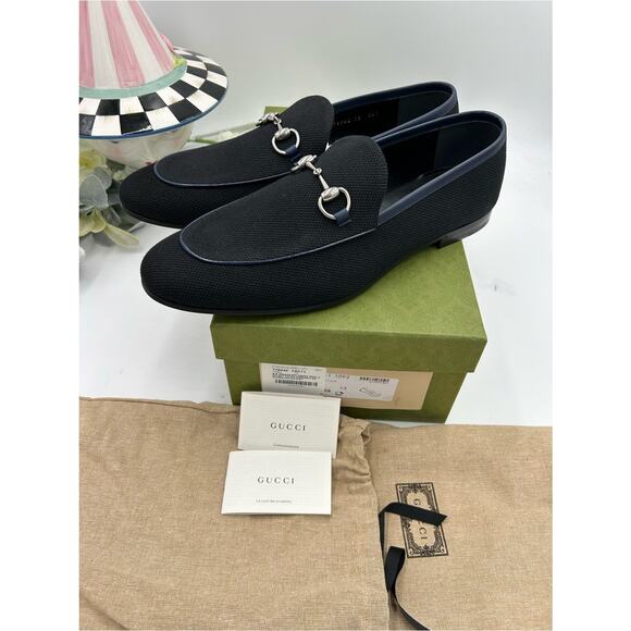 Men\'s Gucci, NEW JORDAAN canvas horse bit loafer size 13 made in Italy main image 5